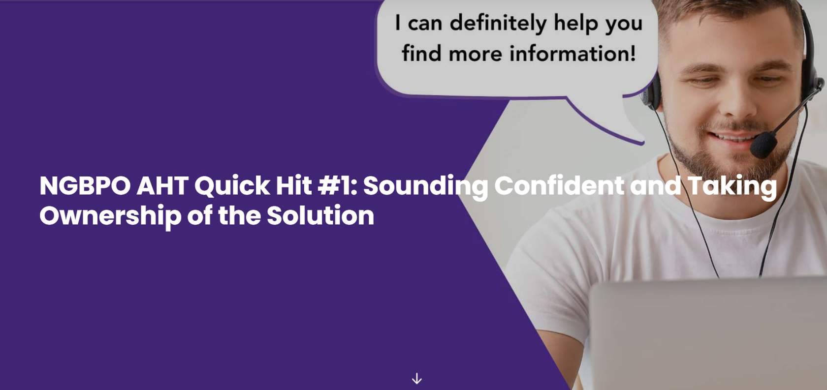 AHT Quick Hit lesson cover about sounding confident and taking ownership
