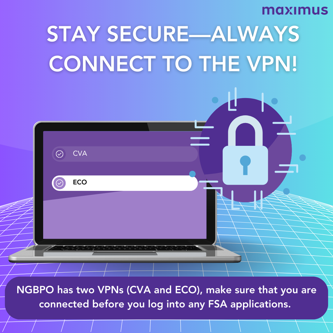 Job aid graphic — always connect to the VPN before signing in