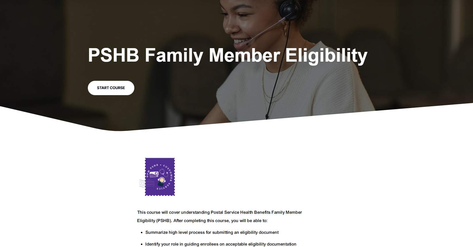 PSHB Family Member Eligibility course cover